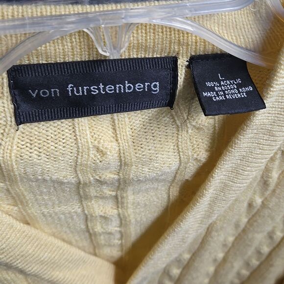 Vintage Cable Knit Cardigan Sweater  Button-front Diane Von Furstenberg Large - Picture 3 of 7